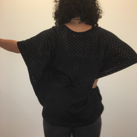 Black semi sheer shirt - Picture 2 of 3